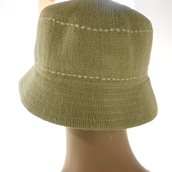 Danier Bucket Hat in Lime Green with White Stitching - Picture 2 of 10